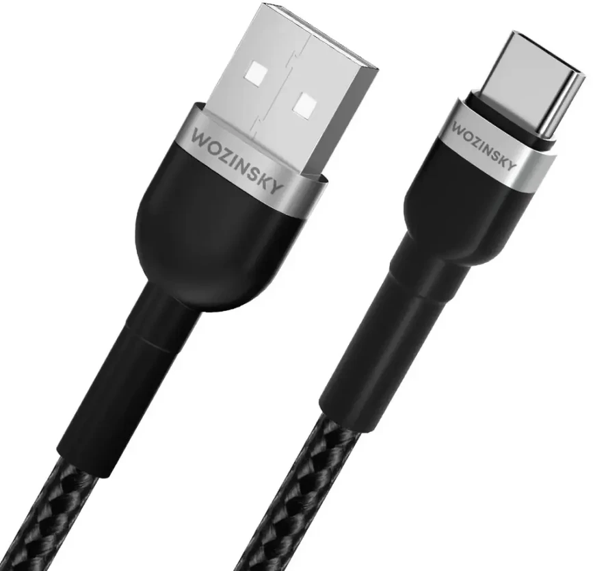 Wozinsky WNBAC1 duomenų perdavimo ir įkrovimo kabelis | USB-A į USB-C | 12 W | 1 m | juodas