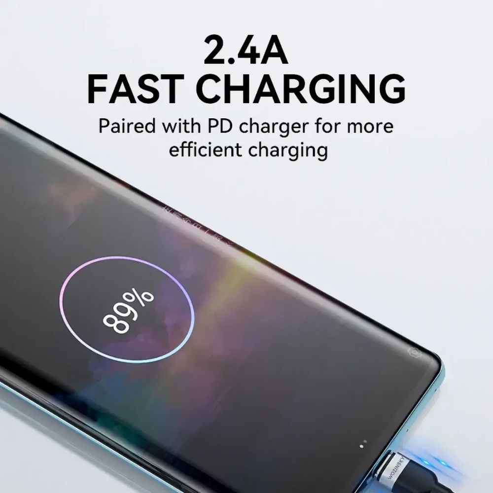 Wozinsky WNBAC2 duomenų perdavimo ir įkrovimo kabelis | USB-A į USB-C | 12W | 2m | juodas
