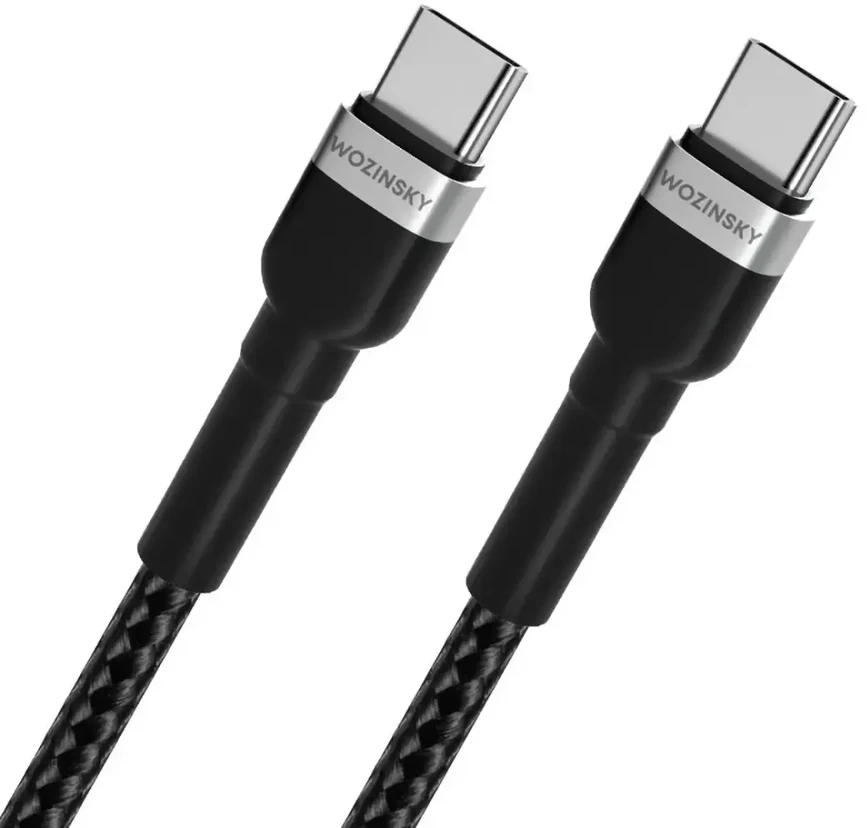 Wozinsky WNBCC1 duomenų perdavimo ir įkrovimo kabelis | USB-C į USB-C | 65W | 1m | juodas