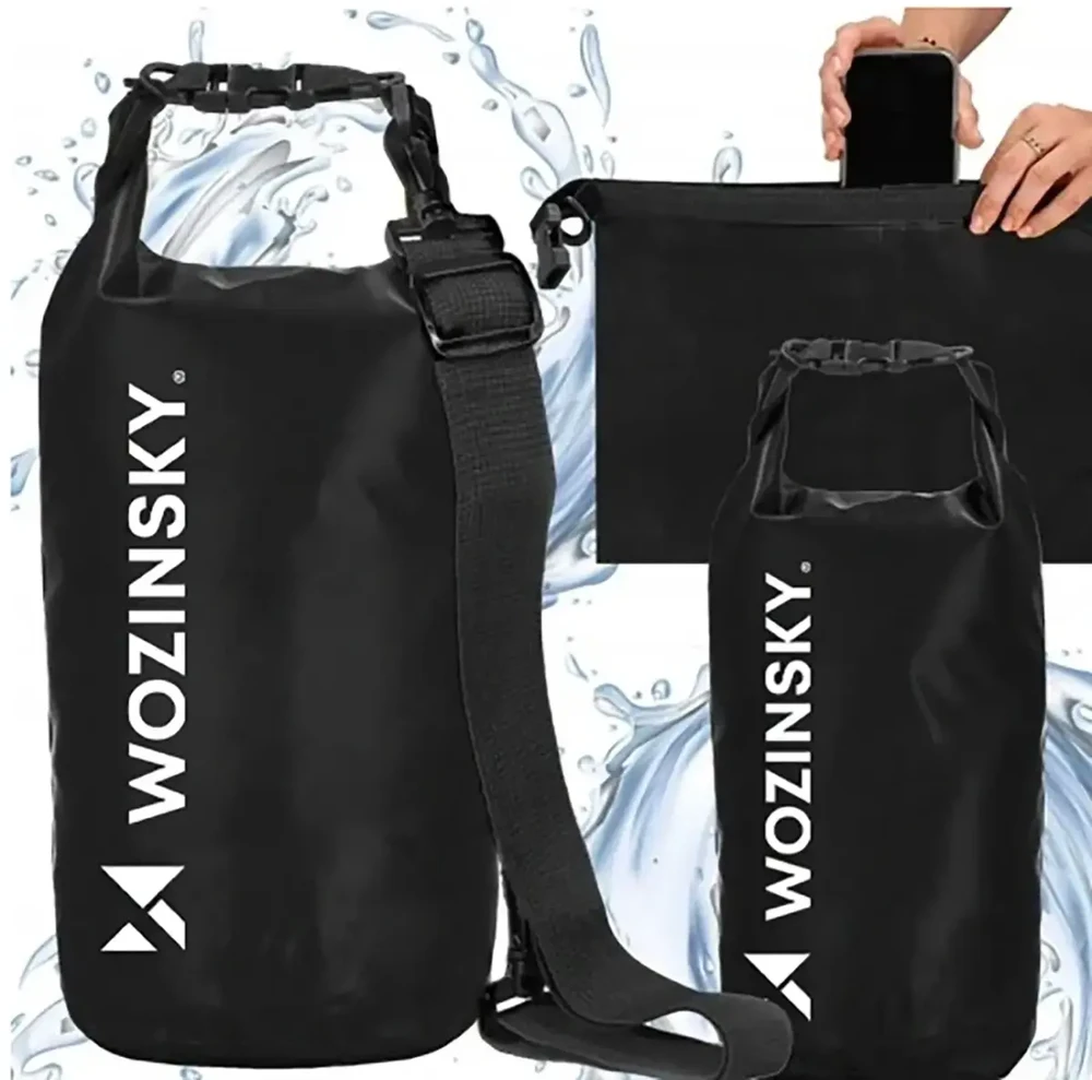Wozinsky WWK-20 vandeniui atsparus maišas SUP irklentei ir baidarei 20 l – juodas