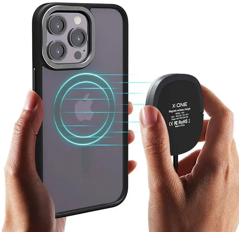 X-ONE Dropguard Magnetic Dėklas Air (suderinamas su MagSafe) - skirtas Apple iPhone 15 Plus juodos spalvos