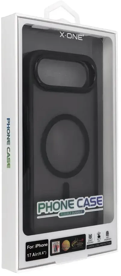 „X-ONE Dropguard“ magnetinis dėklas „Air“ (suderinamas su „MagSafe“) – skirtas „Apple iPhone 17 Air“, juodas