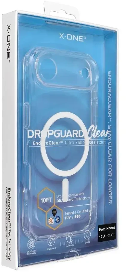 „X-ONE Endura“ skaidrus dėklas (suderinamas su „MagSafe“) – skirtas „Apple iPhone 17 Air“ permatomas