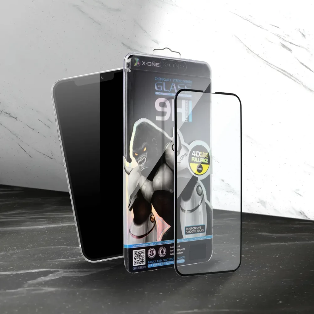 Grūdintas stiklas skirtas Samsung S25 FE X-One Full Cover Extra Strong Crystal Clear (full glue) juoda