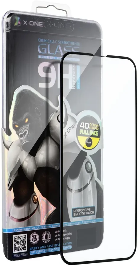 Grūdintas stiklas skirtas Samsung S25 FE X-One Full Cover Extra Strong Crystal Clear (full glue) juoda