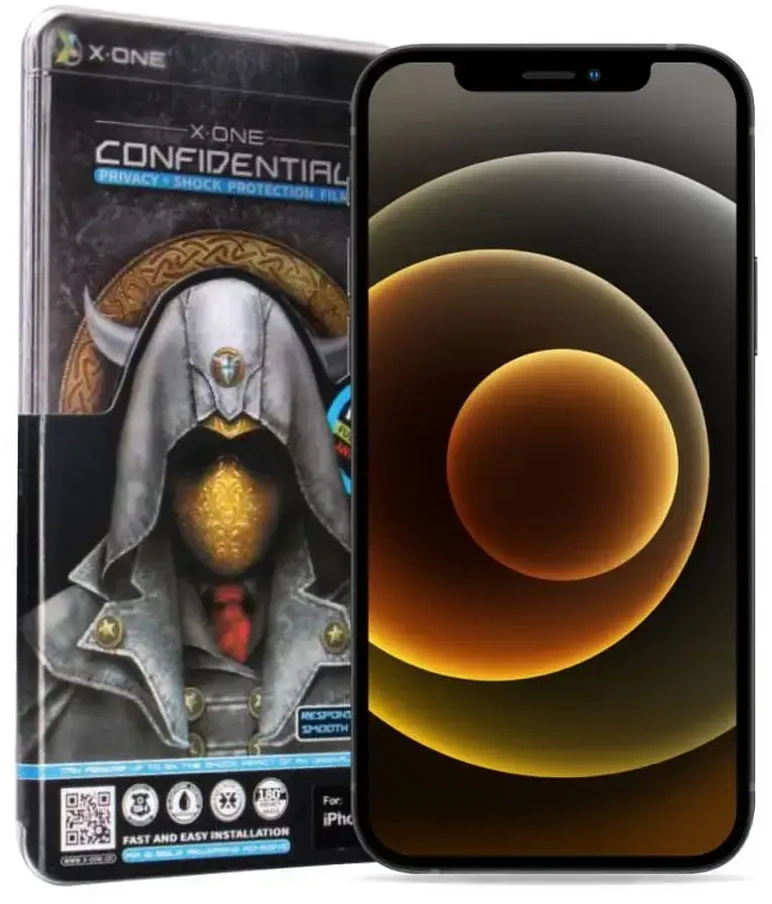 X-ONE pilnas dangtis, ypač stiprus privatumas – skirtas iPhone 14 Pro (visi klijai) grūdintas stiklas 9H