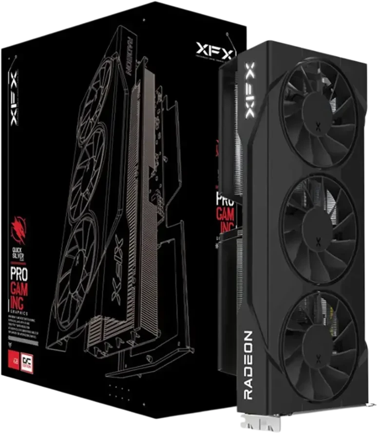 Vaizdo plokštė „XFX Radeon RX 9060 XT Swift“ trijų ventiliatorių 16 GB OC
