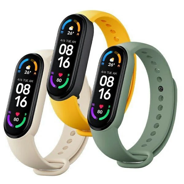 Išmaniosios apyrankės Xiaomi Mi Smart Band dirželiai (3), Rožinės, žalios ir geltonos spalvos
