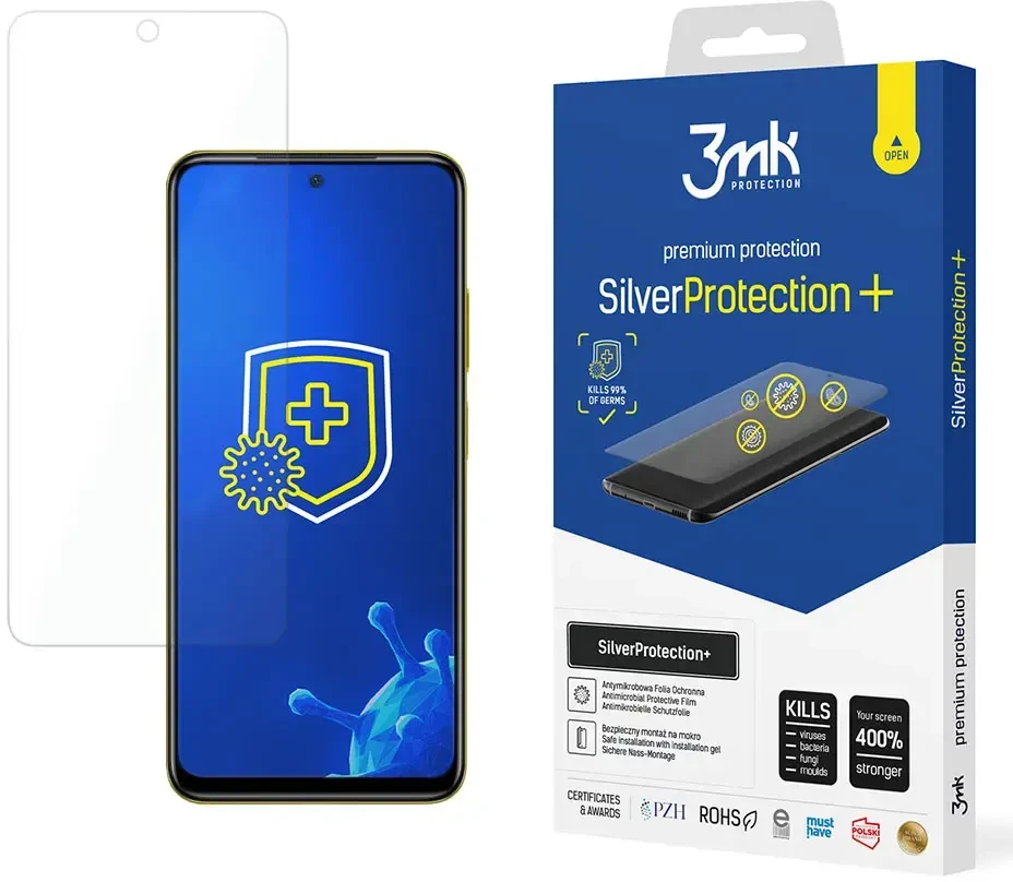 3MK 3MK Sidabrinis Protect+ Xiaomi POCO M4 Pro Folia Antimikrobowa montowana na mokro