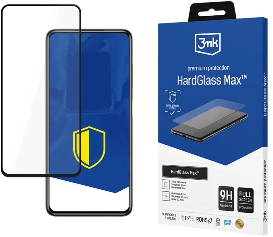 Sustiprintas viso ekrano grūdintas stiklas 3mk HardGlass Max Juodas, skirtas Xiaomi Poco X3