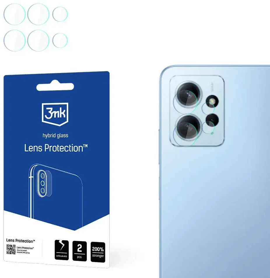 Hibridinis apsauginis stiklas telefono kamerai / Lens Xiaomi Redmi 12 3mk Flexible Glass Lens