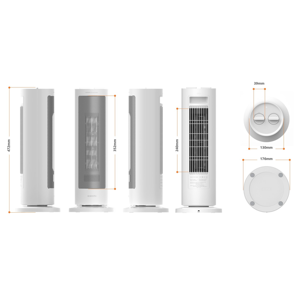 Xiaomi | Ventiliatoriaus šildytuvas EU | BHR8228EU | Bokšto ventiliatorius | 1200/2000 W| Baltas