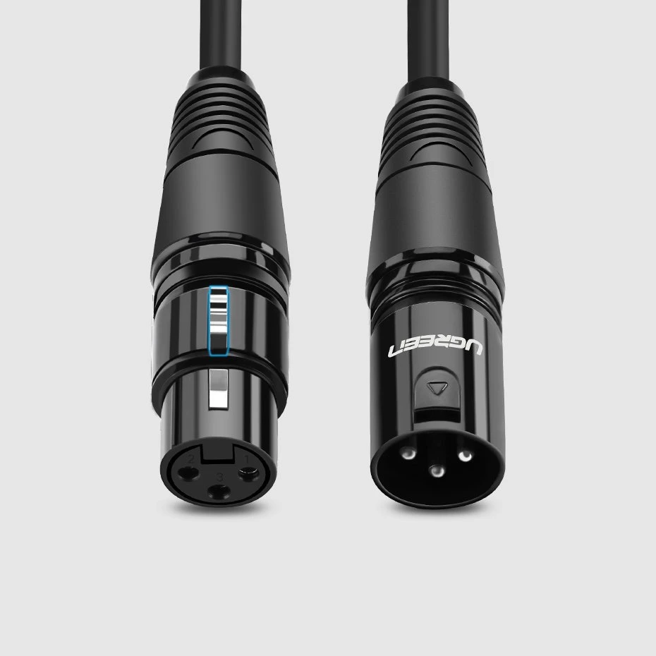 XLR lizdas XLR kištukinis kabelis UGREEN AV130 3m (juodas)