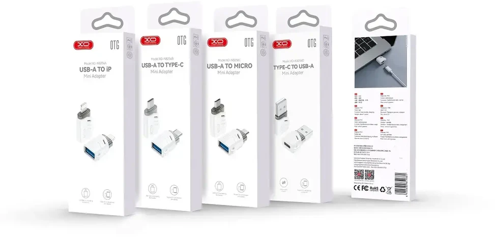 XO adapter NB256B OTG USB - USB-C baltas