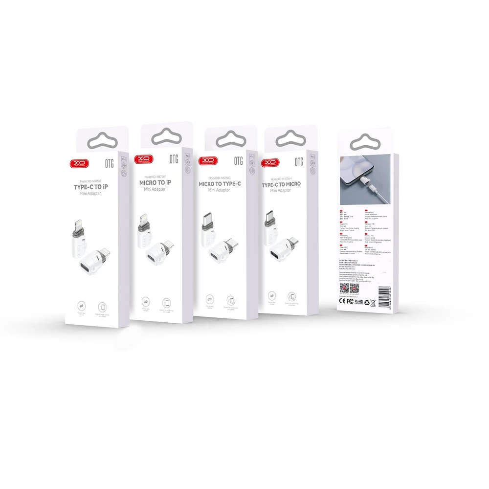 XO adapteris NB256E USB-C - Lightning baltos spalvos