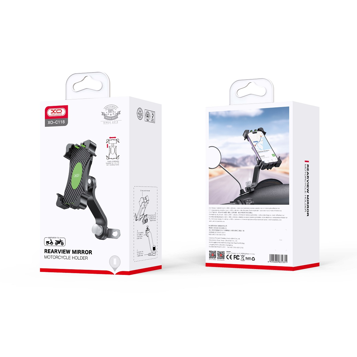 XO bike/ motorcicle mount holder C118 juodas