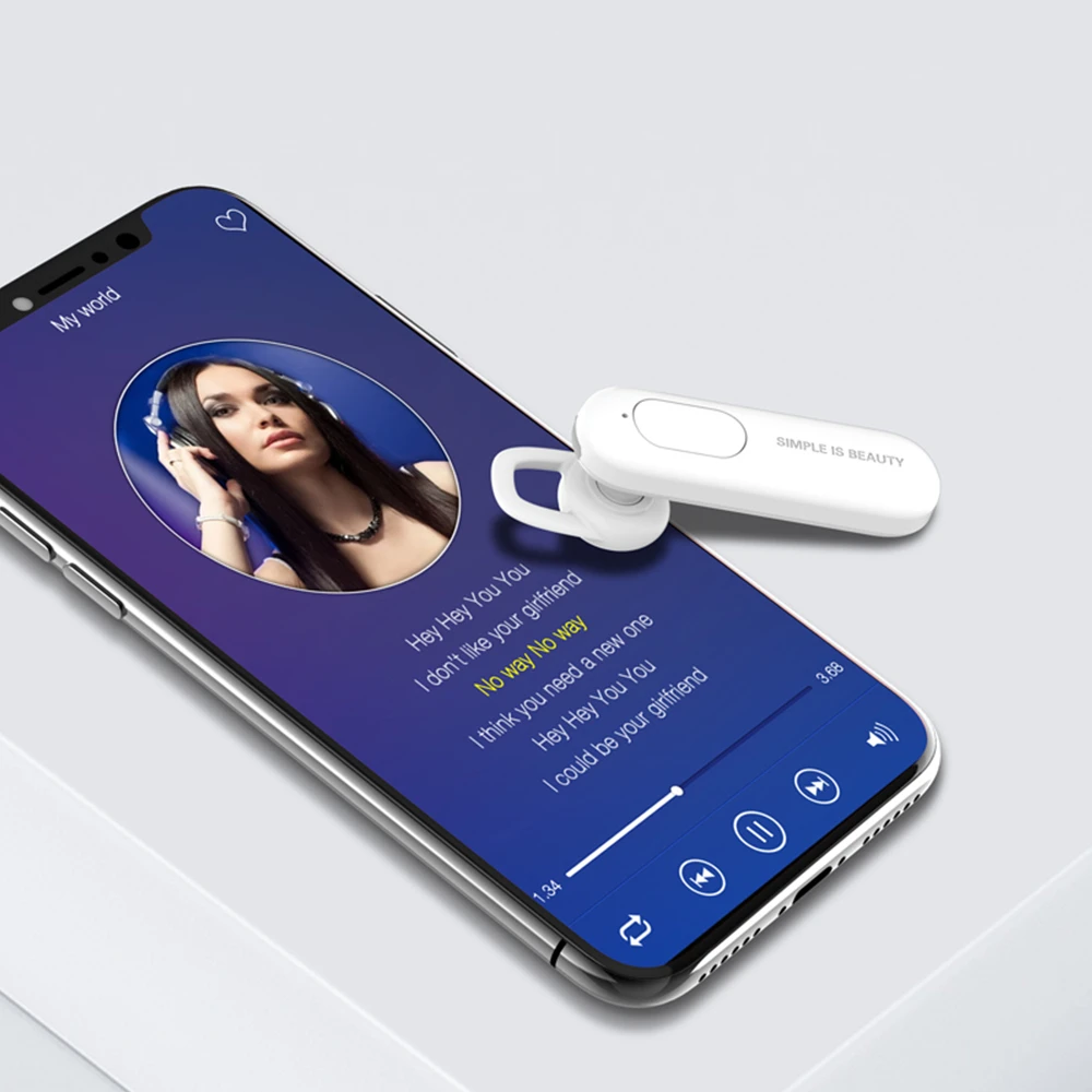 Belaidė laisvų rankų įrangos ausinė XO BE4 Bluetooth, baltos spalvos
