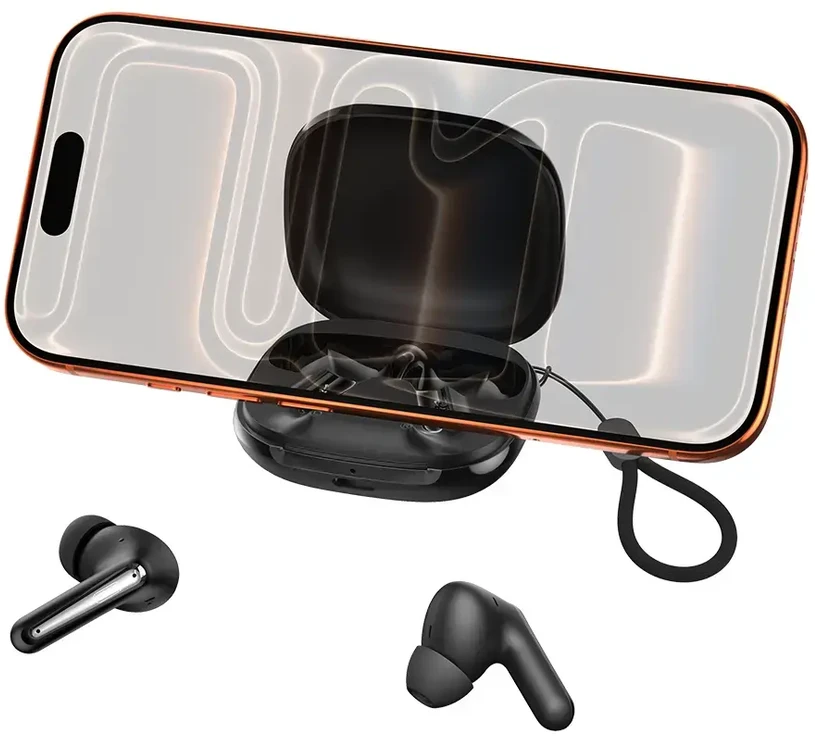 XO Bluetooth ausinės G53 TWS juodos spalvos ANC + ENC su stovu