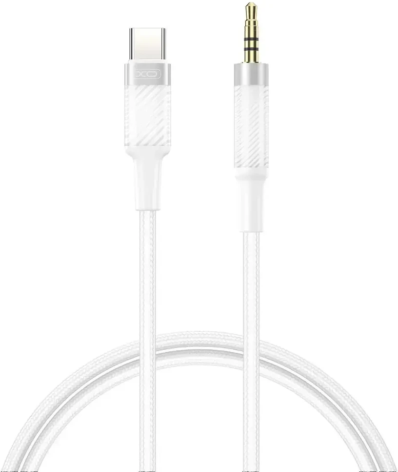 XO kabelis audio NB-R279B USB-C - jack 3,5mm 1,0m baltos spalvos