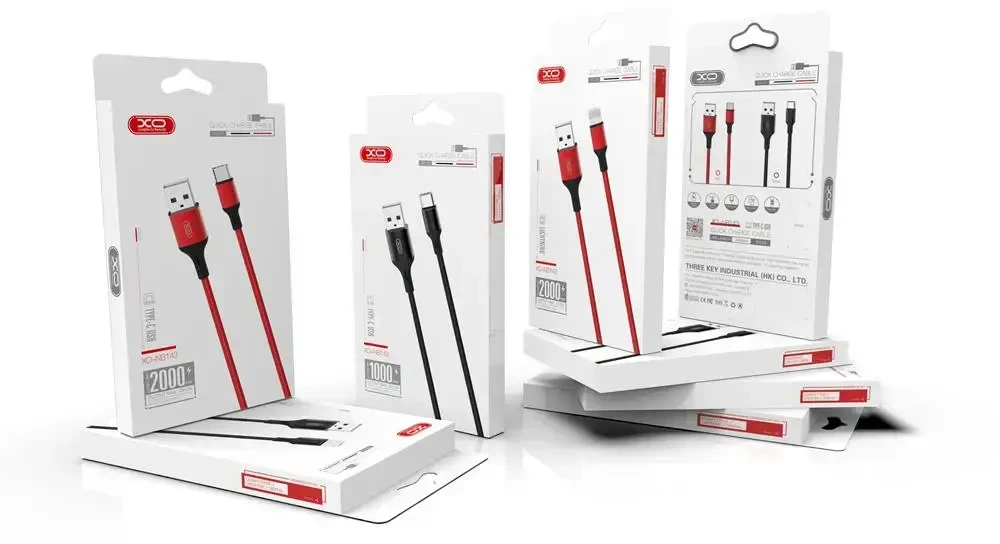 USB laidas į USB-C XO NB143, 1 m (juodas)