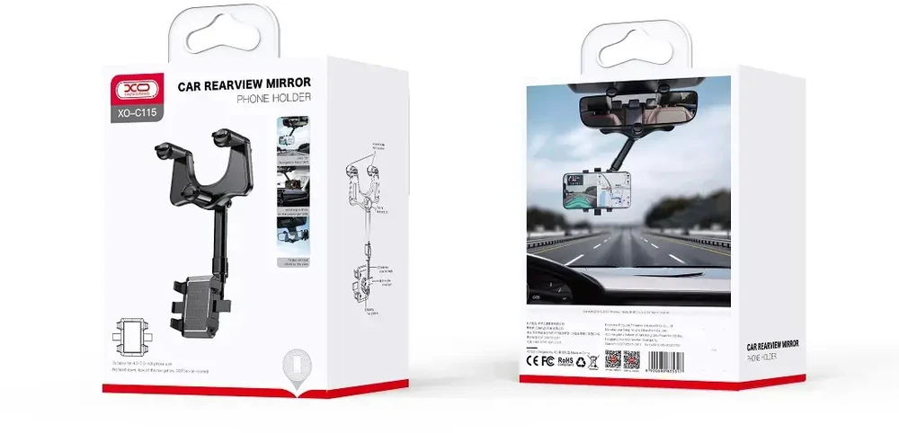 XO automobilinis laikiklis C115 juodos spalvos for rearview mirror