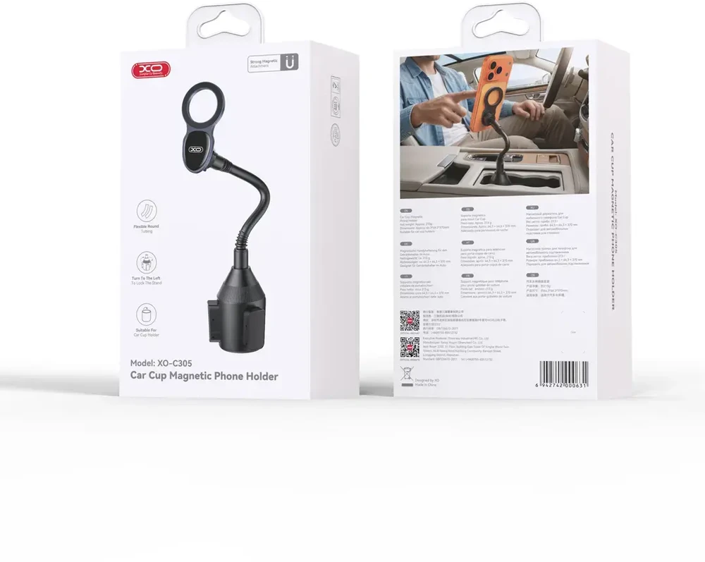 XO automobilinis laikiklis C305 juodas puodelio laikikliui, skirtas MagSafe