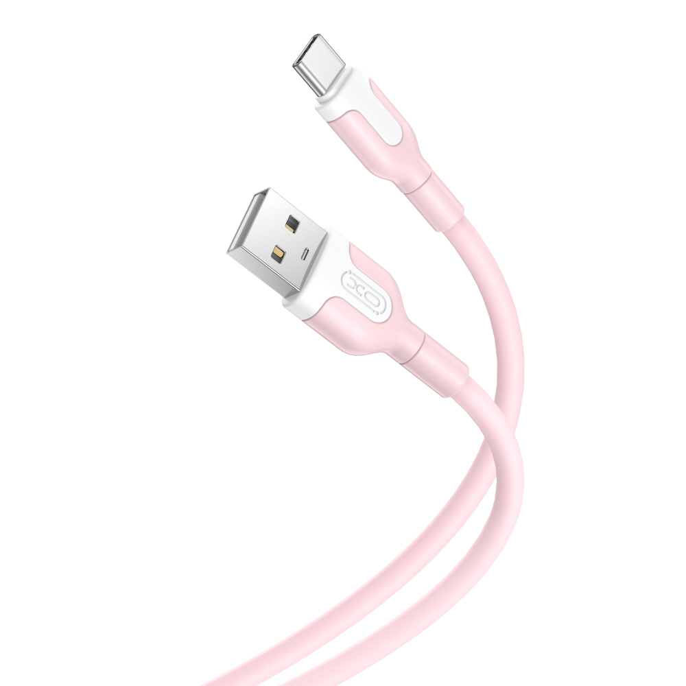 XO laidas NB212 USB – USB-C 1,0 m 2,1A rožinis