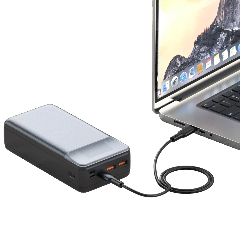 XO laptop power bank PR201 65W 30000mAh juodos spalvos