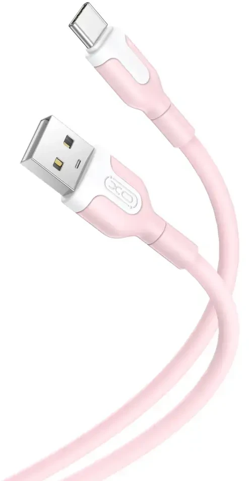 XO kabelis NB212 USB - USB-C 1,0 m 2,1A rožinės spalvos