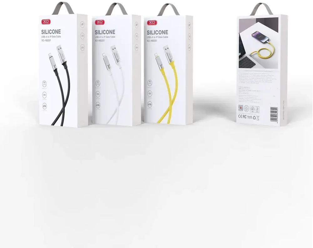 XO kabelis NB251 USB – Lightning 1,0 m 6A juodas