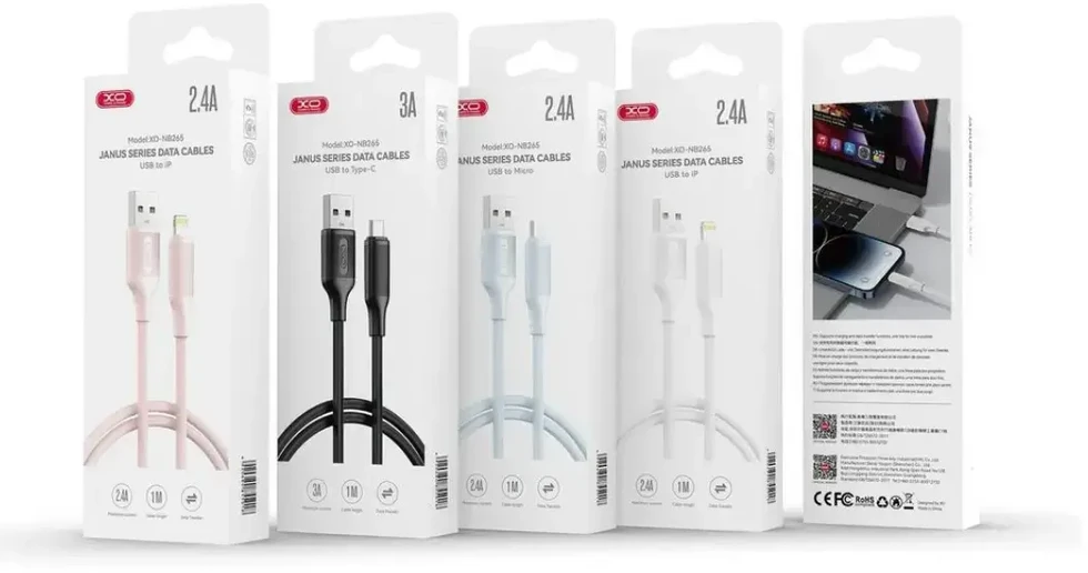 XO kabelis NB265 USB - Lightning 1,0 m 2,4 A baltas