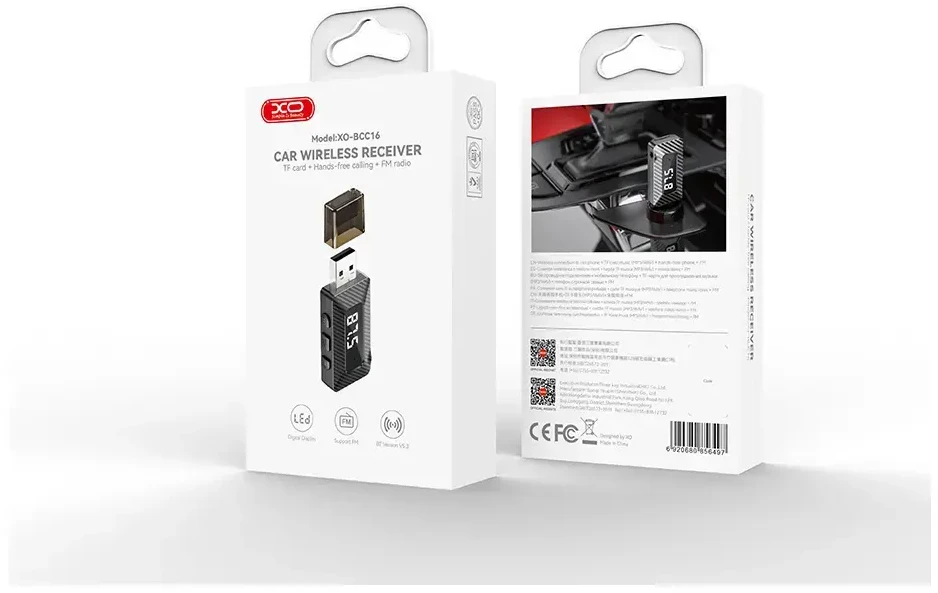XO FM siųstuvas BCC16 Bluetooth MP3 juodas