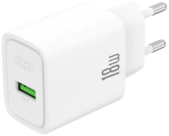 XO wall charger CE50 QC 18W 1x USB baltas