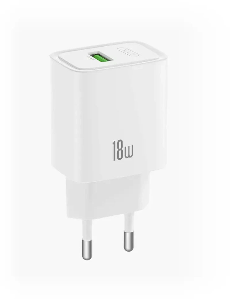Įkroviklis XO Sieciowa QC 18W 1x USB balta + kabelis USB-C (CE50)