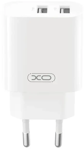 Įkroviklis XO Sieciowa 2x USB 2,4A balta + kabelis USB-C (CE55)