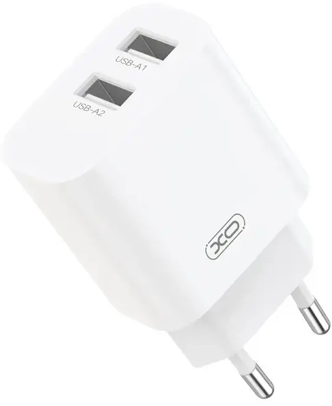XO wall charger CE55 2x USB 2,4A baltas