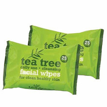 Pakabinamas šviestuvas Xpel Tea Tree Cleansing Wipes drėkinančios valomosios servetėlės, 25 vnt.