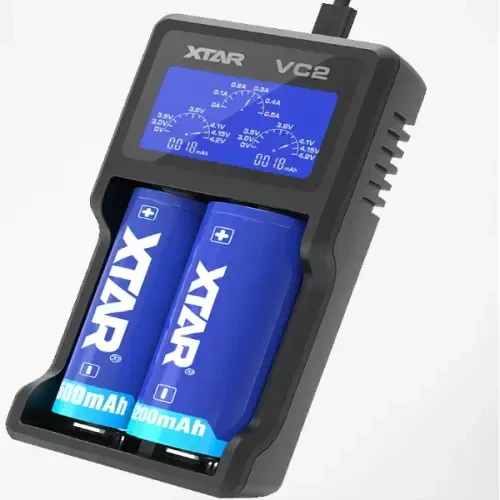 Baterijų įkroviklis XTAR VC2 18650 14500 18500 26650 Li-ion elementam 2 vietų