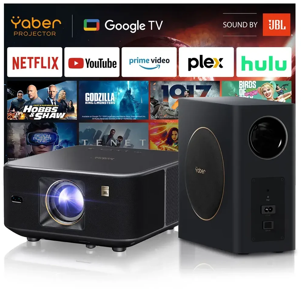 Projektorius Yaber K3 Pro LCD Full HD su JBL kolonėlėmis ir žemų dažnių kolonėle, juodas