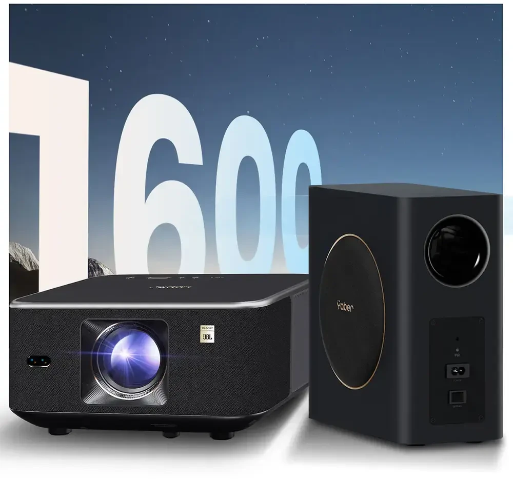 Projektorius Yaber K3 Pro LCD Full HD su JBL kolonėlėmis ir žemų dažnių kolonėle, juodas