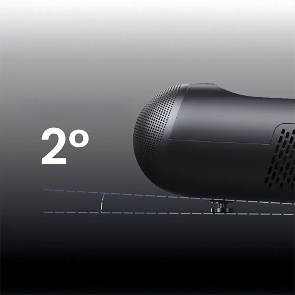 „Yaber K300s“ – išmanusis lazerinis projektorius namų kinui su „Google TV“, „JBL Sound“, itin trumpu projekcijos kampu, juodas