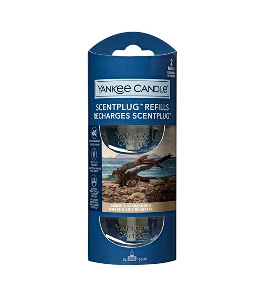 Yankee Candle Kvapų papildymas ScentPlug prietaisui – Amber & Sandalwood (2 vnt.)
