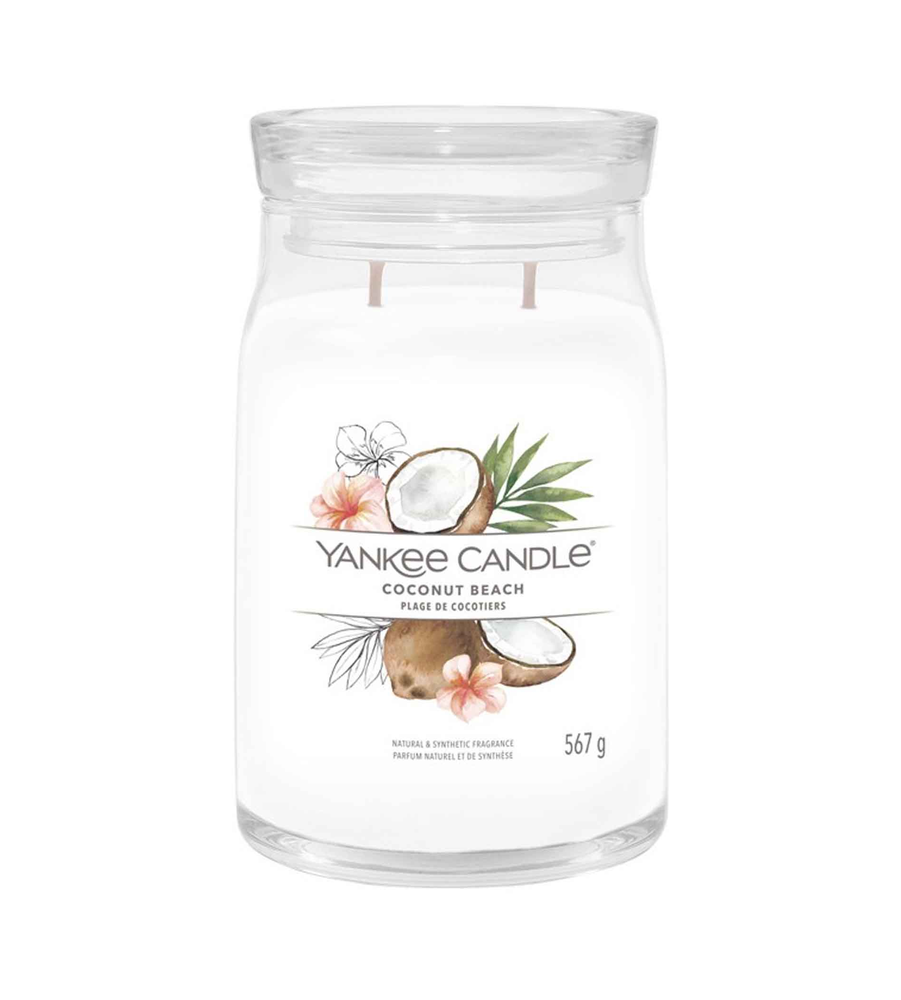 Yankee Candle Aromatinė žvakė Signature glass large Coconut Beach 567 g