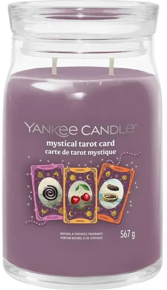 „Yankee Candle Signature“ mistinių taro kortų žvakė didelė, 567 g