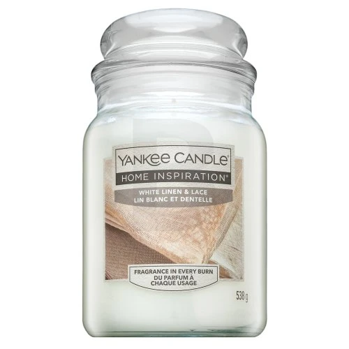 Yankee Candle kvepianti žvakė Home Inspiration didelė balta lininė - nėriniai 538 g