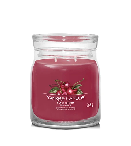 Yankee Candle Aromatinė žvakė Signature glass medium Juodas Cherry 368 g