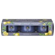Yankee Candle Yankee žvakė su užpilu „Juodas arbata ir citrina“, 3 x 37 g