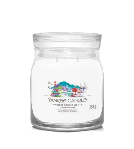 Yankee Candle aromatinė žvakė „Signature glass medium“ Magical Bright Lights 368 g