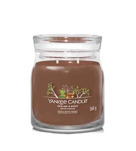 Yankee Candle Aromatinė žvakė Signature glass medium Praline - Beržas 368 g