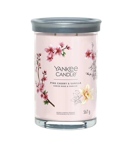 Yankee Candle Aromatinė žvakė Signature tumbler large Rožinė Cherry Vanilla 567 g